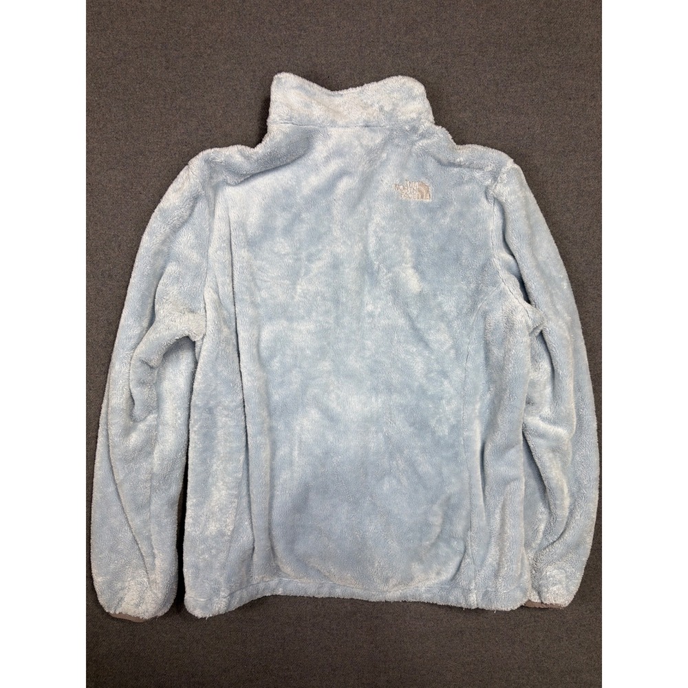 The North Face Jacket Womens XL Osito Fuzzy Fleece Light Blue Grey Full Zip - Picture 9 of 9
